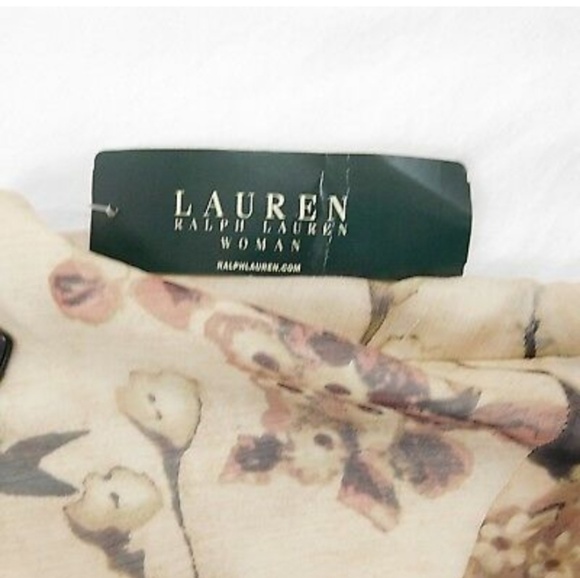 LAUREN RALPH LAUREN Chiffon tier skirt Flower Flowing Romance Lined Sheer Luxury - Picture 4 of 8